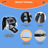 Zeus Urban Expandable Pet Backpack Carrier – Dog & Cat, Bonus 2 Collapsible Pet Bowls, Travel Bag with 4-Way Entry, Mesh Windows, Storage Pockets, Secure Zippers, Washable Cushion