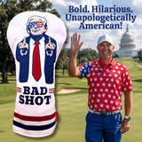 Funny Golf Head Covers Trump Bad Shot Driver Fairway Wood Putter Headcover with Madson Golf Cart Magnet for securing Golf Head Cover, Donald Trump Merchandise, Dad Gifts for Birthday (Driver)