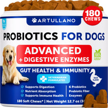 Load image into Gallery viewer, Probiotics for Dogs - Support Gut Health, Itchy Skin, Allergies, Immunity, Yeast Balance - Dog Probiotics and Digestive Enzymes with Prebiotics - Reduce Diarrhea, Gas - 180 Probiotic Chews for Dogs
