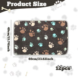 12 Pcs Small Dog Blanket Fleece Puppy Blankets Washable Pet Blankets for Cats Soft Flannel Paw Printed Throw for Guinea Pig Indoor Kittens Doggie (23 X 16 Inch,Dark Gray)