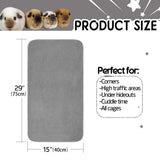 GINIDEAR Guinea Pig Cage Liner, 4 Pack - Washable, Reusable, Leakproof Fleece Bedding Pads for Small Animals with Anti-Slip Bottom - for 15''X29'' Area, Gray