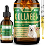 Liquid Collagen for Dogs, Natural Dog Collagen for Skin & Coat Support, Immune Support, Joint & Mobility Care with MSM, Middle-Aged and Older Dogs (Bacon Flavor - 60ml)