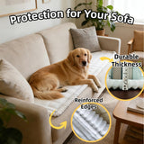 Ailidso Dog Car Seat Cover, Pet Couch Covers for Car and Sofa, Non-Slip Backseat Pet Bed Mat, Machine Washable, Soft Plush Travel Seat Protector with Portable Storage Bag (White,23.6''×70'')