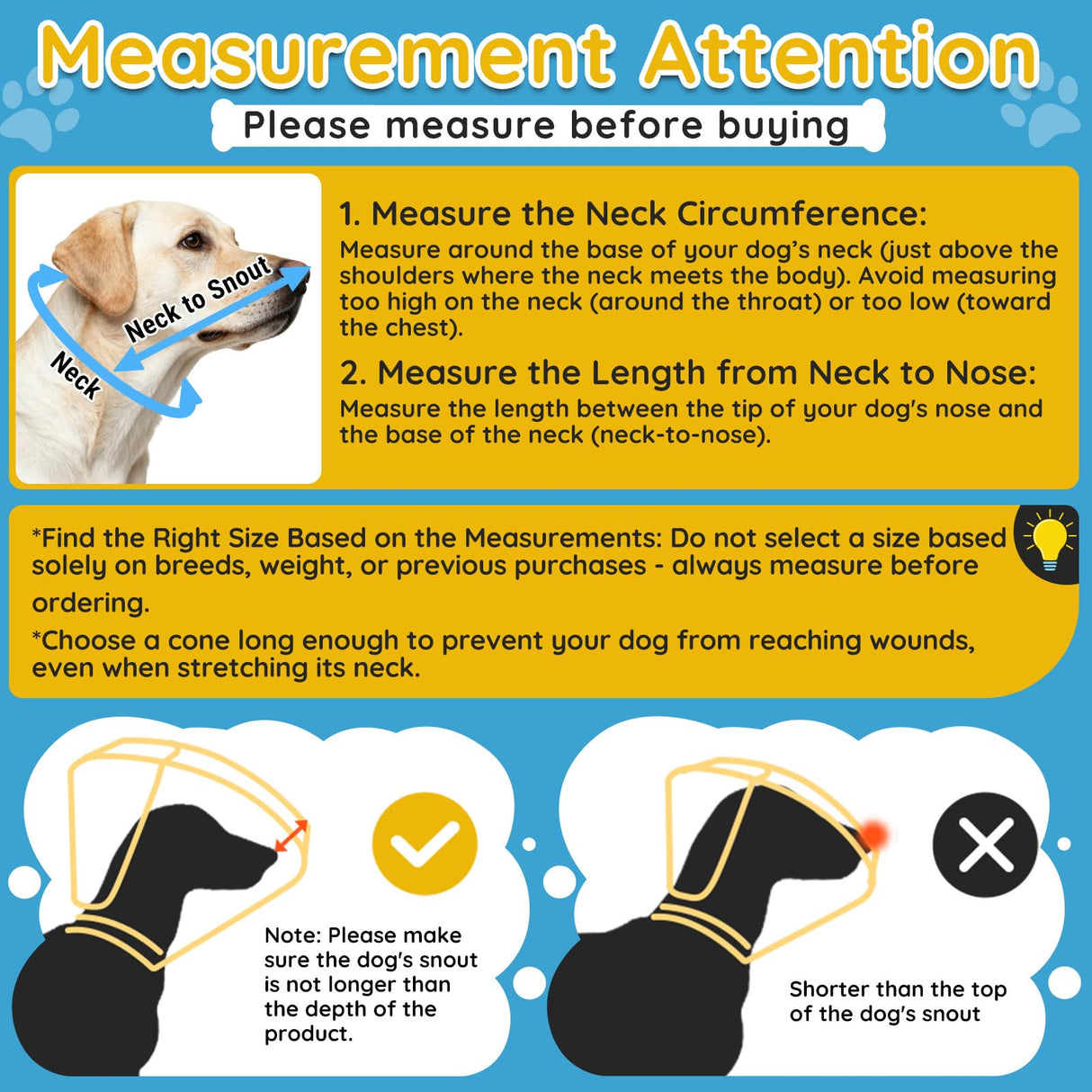 Didopet Dog Cone Collar After Surgery, Extended Dog Recovery Cone to Stop Licking Wounds, Transparent Soft Elizabethan Collar for Large Medium Small Dogs, Adjustable Pet Cone with Elastic Neck Loops