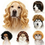 6pcs Fun Dog Wigs Suitable for Cat and Dog Cosplay Pet Wigs and Costumes Perfect for Christmas and Party Decorations