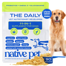Load image into Gallery viewer, Native Pet Dog Vitamins &amp; Supplements - 11-in-1 Multivitamin Powder for Dogs Food Topper - Collagen, Glucosamine, Probiotics, Omega &amp; More- Supports Healthy Gut, Mobility &amp; Overall Health -90 Scoops
