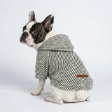 Fitwarm Sliver Striped Dog Hoodie, Doggy Winter Clothes for Small Dogs Boy Girl, Dog Sweatshirt with Hood, Lightweight Pet Hoodie, Silver, Black, XXL