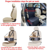 ROODO Deluxe Dog Booster Seat with Height-Adjustable Foldable Metal Frame and Safety Leash,Portable Pet Car Seat for Under 20lb Puppy Cats with Plush Thick Cushion Mesh Window Pockets(Cation Gray