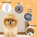 6pcs Fun Dog Wigs Suitable for Cat and Dog Cosplay Pet Wigs and Costumes Perfect for Christmas and Party Decorations