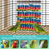 DBNESS Extra Large Bird Toys, 21.6inch XL Macaw African Grey Parrot Chewing Toys, Natural Wooden Block Knots Tearing Toy Parrot Cage Accessories for Big Birds