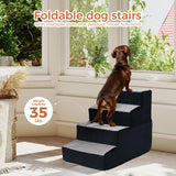 VERASCOT Dog Stairs for Small Dogs and Cats 18.5" H 4-Step Dog Steps for High Bed Couch and Sofa High-Density Foam Pet Stairs with Supporting Board Pet Steps with Non-Slip Bottom Washable Cover