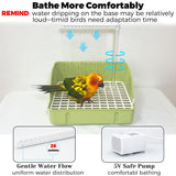 Jevnd Automatic Parakeet Bird Bath with Pump, Large Bird Shower Fountain Indoor Bathtub with Running Water, Parrot Bath Tub Faucet for Pet Birds, African Grey, Cockatiel, Conure, Budgie, Lovebird