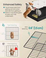 SONGMICS Guinea Pig Cage, Rabbit Cage, Small Animal Playpen with Waterproof Mat, Top and Side Door, 20 Panels, 48.4 x 24.8 x 16.3 Inches, Ink Black ULPI011BH01