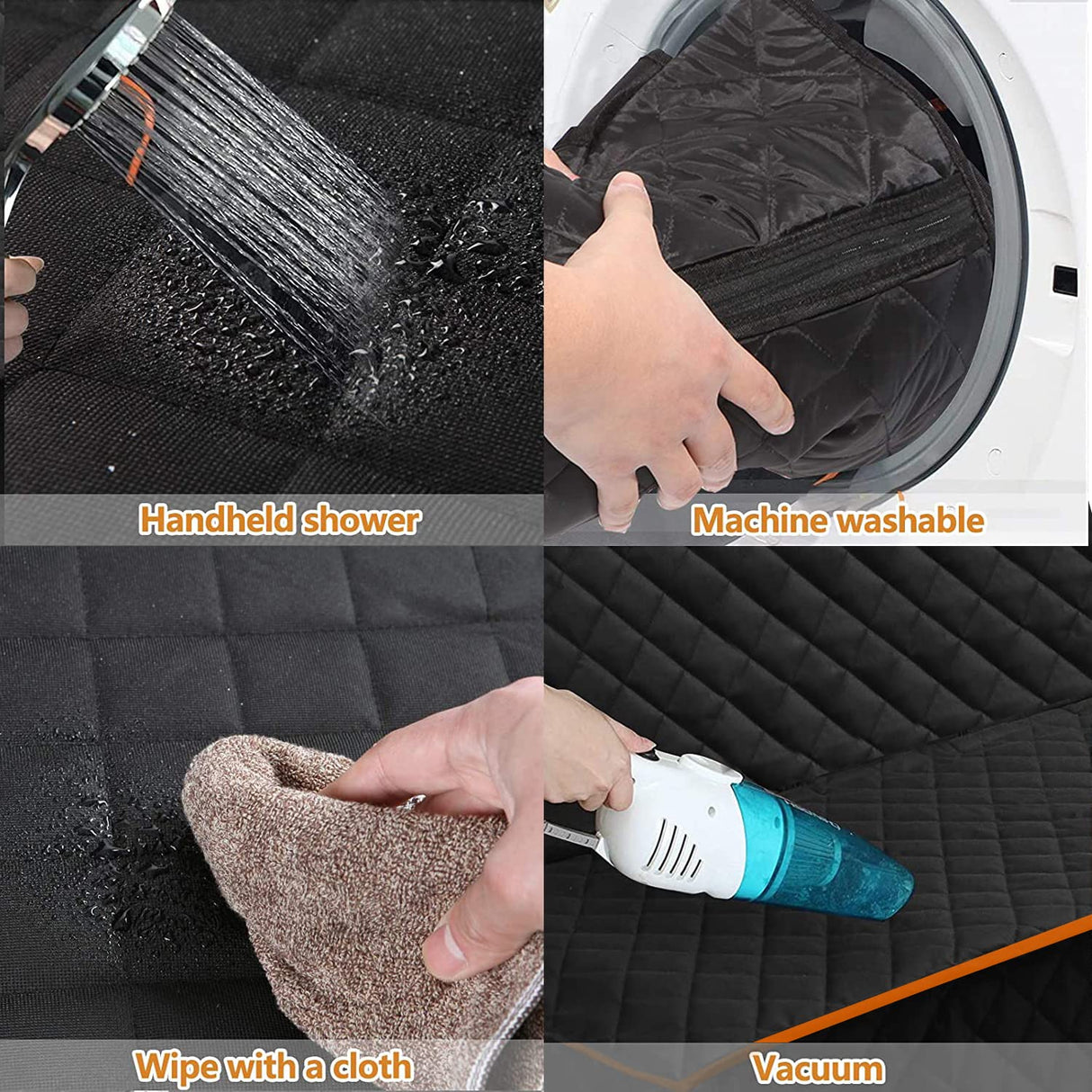 HNCPSY SUV Cargo Liner for Dog Car Seat Cover for Pets Waterproof Cargo Cover Dog Seat Mat for SUVs Sedans Vans with Bumper Flap Protector, Non-Slip, Black 70"x40"