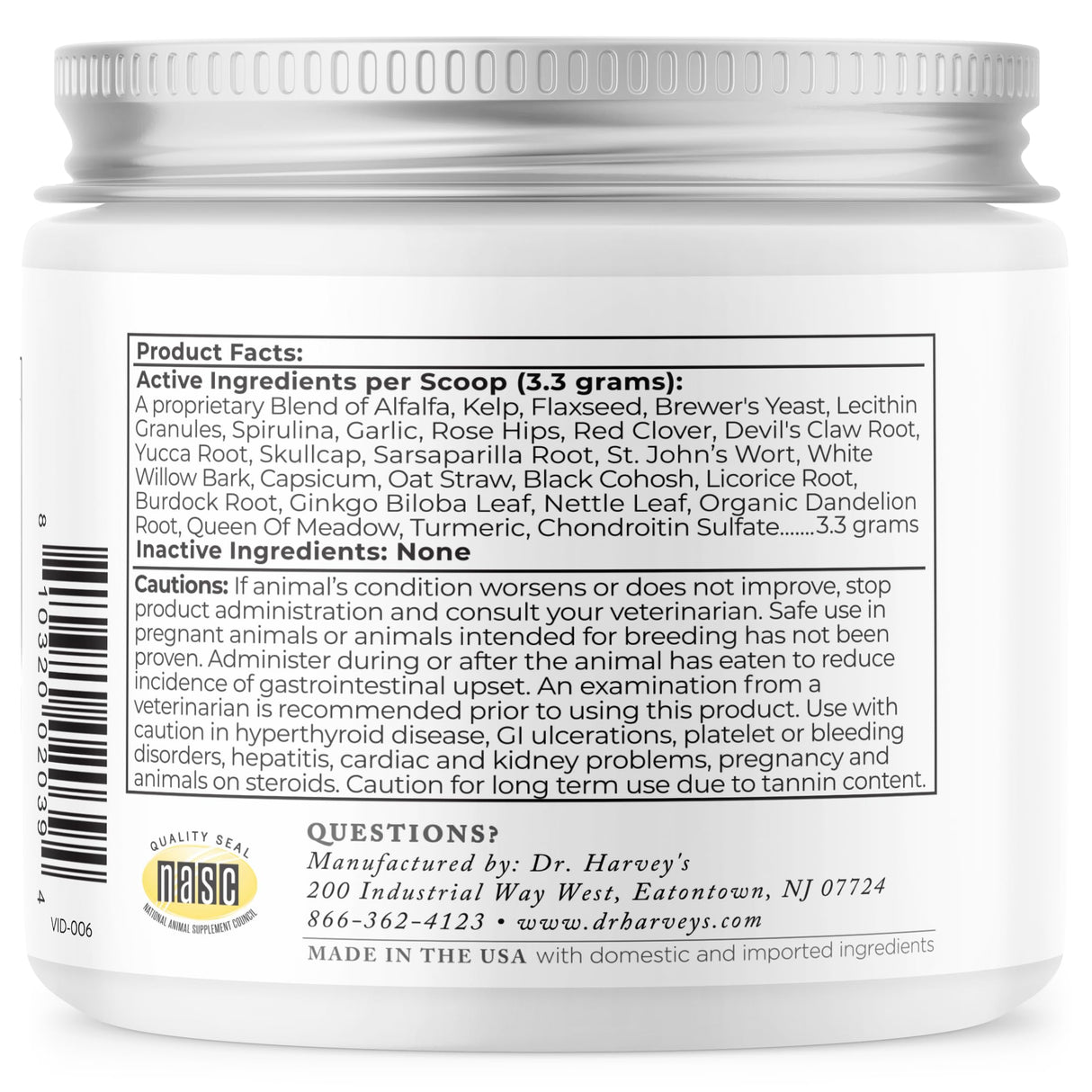 Dr. Harvey's Ortho-Flex Herbal Hip and Joint Supplement for Dogs (7 Ounces)