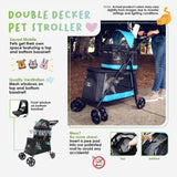 PETIQUE Pet & Pets Double Decker Pet Stroller, 11.53 Pound, Teal