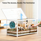 BUCATSTATE Hamster Cage Metal 2.0 - Large Hamster Enclosure Stackable with Top Access Easy Assemble 39.3L*19.7W*20.6H Inches Dwarf Syrian Hamster Tank for Gerbil, Mouse, Rat (774sq inch White)