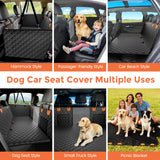 Chioratree Dog Car Seat Cover for Back Seat Hard Bottom - Waterproof Back Seat Extender for Dogs Holds 500 lbs, Scratch-Proof and Anti-Slip Dog Hammock for Car, SUV, Small Truck, Black