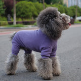 Lovelonglong Ribbed Dog Pajamas Cotton Knitted Dog Jumpsuits 4 Legged All Season Warm Pet Bodysuits for Large Medium Small Dogs Purple 3XL