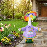 DECOHS 3 Pcs/Set Raincoat Porch Goose Outfits, Summer Lawn Goose Statue Raincoat Costume, Yard Goose Clothes Raincoats Umbrella Hat Outfit for 23" Statue Patio Garden Decoration (Purple Rainbow)