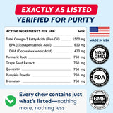 StrellaLab Dog Allergy Relief & Anti Itch Support Chews w/Omega 3: Real Ingredients, Real Taste! Skin & Coat Immune Supplement w/Fish Oil, Pumpkin & Enzymes — Developed by Experts - Made in USA -180Ct