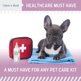 Chew + Heal Labs Dog Ear Cleaner - Medicated Dog Ear Buildup Drops for Dirt and Wax - 12 oz Advanced Flush with Chlorohexidine and Ketoconazole - Made in The USA