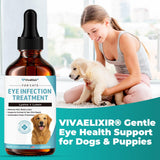 Dog Eye Infection & Eye Care Support Supplements | All-Natural Support for Conjunctivitis, Swelling, Dry Eyes, Tear Stains & Discharge | with L-Lysine, Omega-3 & Lutein + Zeaxanthin | 2.03 fl oz