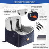 Dog Car Seat for Small/Medium Dogs, Dog Booster with Thick Memory Foam Two Layers of Elevated Cushion, Fully Detachable and Washable, Pet Booster Seat for Travel Accessories
