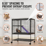 VEVOR 36" Rolling Metal Ferret Cage, Large 2-Tier Critter Nation Cage, Small Animal Cage with Ramps & Tray, Easy to Set up for Pet Mice, Hamster, Guinea Pig, Chinchilla, Squirrel, Hedgehogs, Bunny