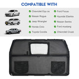 GEVINFA 52" Dog Car Barrier for SUV, Wide Escape-Proof & Chew-Proof Dog Car Divider with Removable Visual Window & 2 Storage Pockets, Pet Net Gate for Behind Front Seats, Fits Sedans Cars Trucks