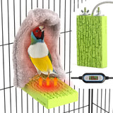 Bird Heater for Cage,Temperature-Adjustable Warm Bird Perch with Small Nest,12V 5W 91°F-118°F Range Warmer Perch Stand for Parrots,Cockatiels,Parakeets and Small Birds