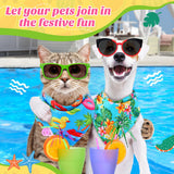 Chunful 50 Pieces Dog Bandanas for Summer Bulk Hawaiian Bandanas Bib Triangle Dog Scarf Set with Fruit Leave Flamingo Pattern for Summer Pet Costume Accessories Decoration(31.5 x 21.7 x 21.7 Inches)