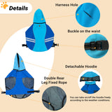 Cosibell Dog Raincoat for Medium Large Extra Large Dogs, Waterproof Rain Jacket with Reflective Strap, Lightweight Hoodies Full-Body Coverage Dry Clothes (L, Blue)