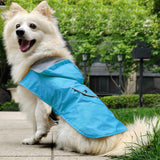 BECNBEAU Dog Raincoat Dogs Rain Jacket Reflective Winter Warm Lined Poncho Rainwear Waterproof Pet Clothes Pocket Hooded Leash Hole Adjustable Small Medium Dogs,Blue,XL,Back Length 14.9 Inch