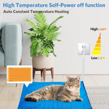 MARUNDA Pet Heating Pad,Cat Dog Electric Pet Heating Pad Indoor Waterproof,Auto Constant Temperature, Chew Resistant Steel Cord (Blue, M-16" x 20")