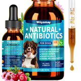 Woyamay Antibiotics for Dogs | Natural Dog Antibiotics for Allergy Relief, Itch Relief, Coughs, Skin Health, Breath Treatment, Digestion | Herbal Supplement to Care for Ears, Eyes & Coat, 2 Fl Oz