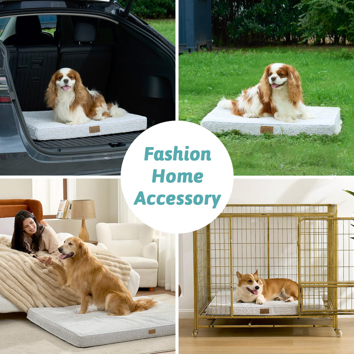 COZY KISS Big Dog Bed for Giant Dogs, Rectangular XXL Orthopedic Dog Beds Extra Large, Foam Anti-Slip Bottom Pet Mat with Washable Removable Cover, Suitable for Pet Up to 150 lbs, 54x44x4 inch, Grey