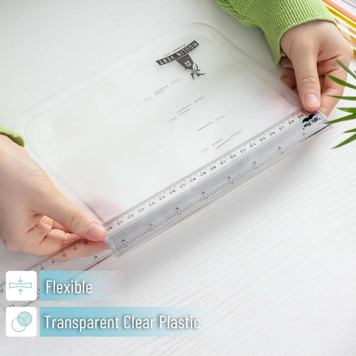 Mr. Pen- Plastic Rulers, 12 Inch, 3 Pack, Easy-to-Read Markings