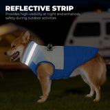 Vitiswap Dog Coats for Medium Dogs, Waterproof Dog Winter Jacket with Harness Built in, Cold Weather Coats, Reflective Zip-up Pet Vest, Warm Fleece Lined Dogs Snowsuit, Blue X-Large