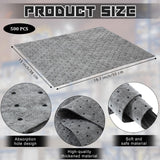 Hoolerry Oil Absorbent Pads Weight Dimpled Pad Garage Accessories Water Absorbent Mat Oil Spill Mat for Absorbing Protecting Home Garage Basement(15 x 19.7 Inch,Gray,200 Pcs)