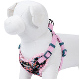 Blueberry Pet Soft & Comfy Made Well Elegant Floral No Pull Mesh Dog Harness Vest in Sleek Black, Chest Girth 17.5"-21", Small, Adjustable Harnesses for Dogs