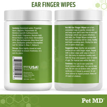 Load image into Gallery viewer, Dog Ear Cleaning Finger Wipes with Aloe Vera &amp; Eucalyptus Oil – Veterinarian Formulated Pet Ear Wipes for Dog Ear Care – Made in USA – 50 Count
