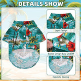 KOOLTAIL Dog Hawaiian Shirt, Dog Summer Clothes with Leash D-Ring for Medium Large Dogs, Floral Cool Beach Puppy Shirts with Sun Protection,Breathable Soft Pet Outfit Indoor&Outdoor Boy&Girl, Green L