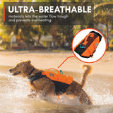 Non-stop dogwear Protector Life Jacket, Innovative Dog Life Jacket, Breathable Dog Swimming Vest with Ergonomic Design for Full Freedom of Movement, Black/Orange, Size 3