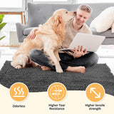 HOMEK Absorbent Dog Door Mat for Muddy Paws, 60" x 30" Chenille Indoor Mats for Entryway, Trap Dirt Front Door Mat Indoor Entrance Washable Non Slip Soft