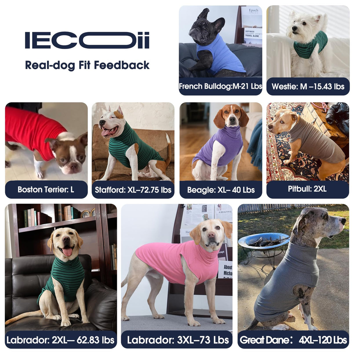 IECOii Small Dog Sweater,Stretch Fleece Vest - Pink, Medium,Warm Pullover for Winter Spring and Fall, Soft & Lightweight Dog Sweatshirt Indoor Outdoor Clothes,Turtleneck for Small Medium Dogs Girl Boy
