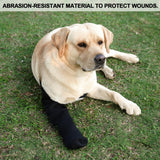 yrenoer Dog Recovery Socks - Waterproof Paw Protectors with Non-Slip Sole | Post-Surgery Boots for Wound Protection | Anti-Licking Sleeves for Dogs (Black, 4XL_Right)
