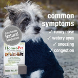 HomeoPet Nose Relief, Safe and Natural Sinus Supplement for Cats, Dogs, and Other Small Animals, 15 Milliliters