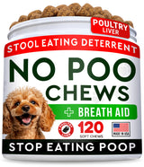 STRELLALAB No Poo Chews for Dogs - Coprophagia & Stool Eating Deterrent with Probiotics, Digestive Enzymes & Breath Aid Support - Stop Dog Poop Eating - Made in The USA - 120 Soft Chews