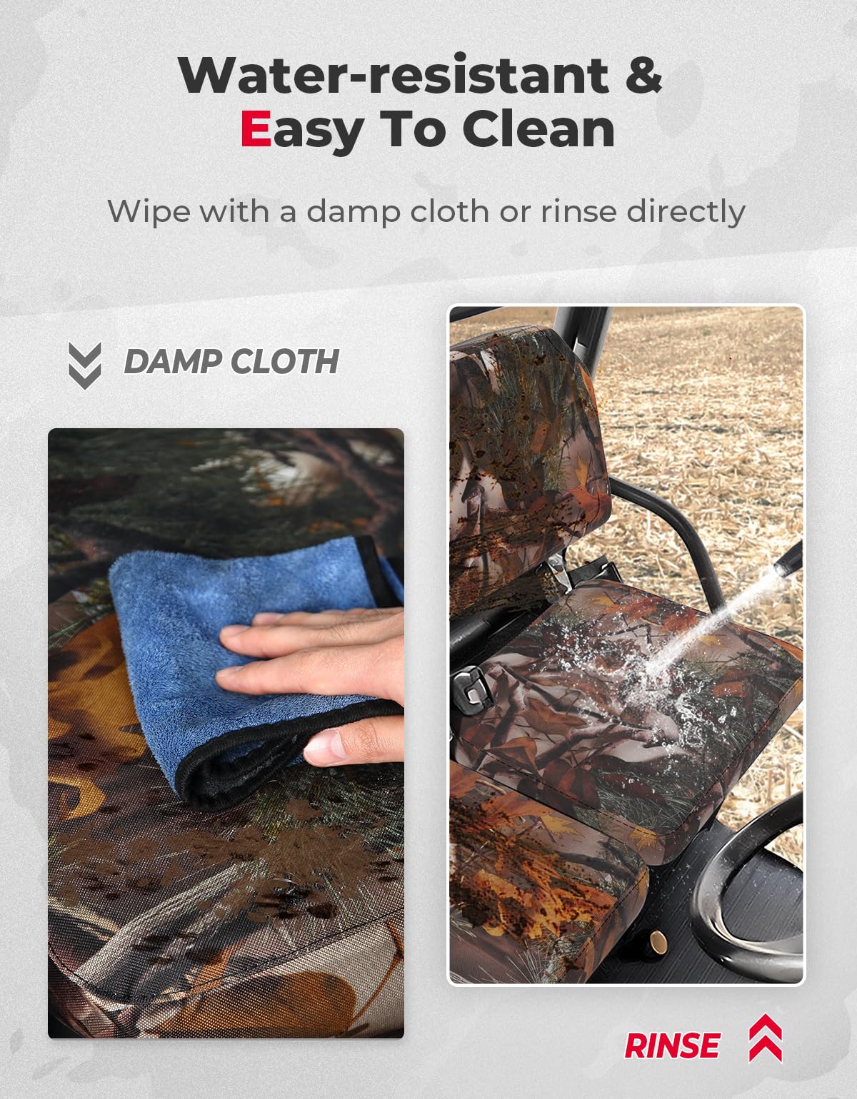 KEMIMOTO Seat Covers Camo Compatible with Kubota RTV X900, RTV X1120D, RTV 1140 2014-2025 and X1100 2007-2013, Compatible with Kubota Sidekick RTV-XG850